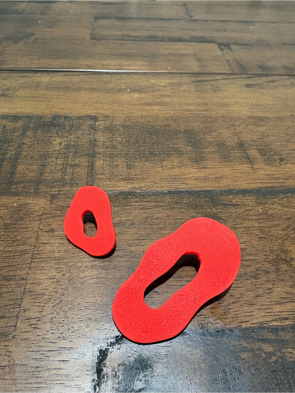 Chunky red abstract earrings with a modern, artsy vibe!